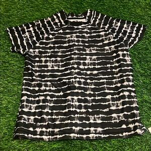 Black and White Tie-Dye Girls Rashguard Shirt